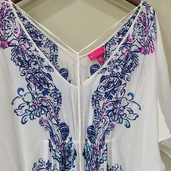 Lilly Pulitzer x Target Wavepool Caftan Swim Cover Up Beach Maxi Dress Size 1X - Picture 3 of 13